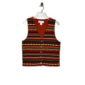 Westbound Aztec Vest Mens/Women’s Small Southwestern Vintage Navajo 100% Cotton